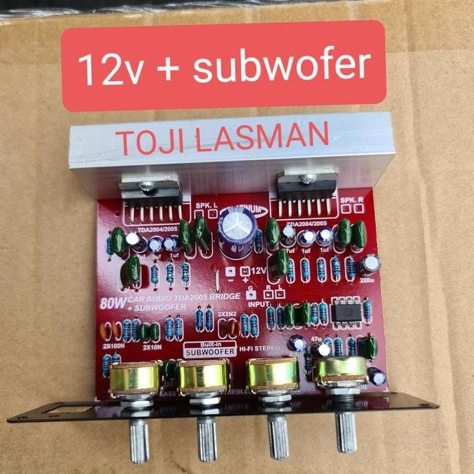 POWER AKTIF STEREO TDA2005 TDA 2005 + SUBW SUBWOFER 12V 12VOLT 12 V