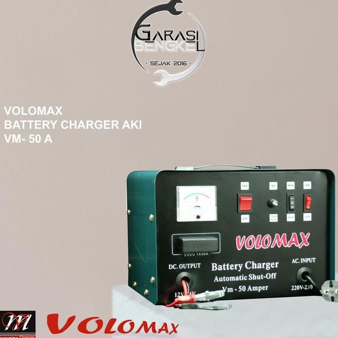 Volomax Battery Charger Aki 50A -Battery Charger Accu-Casan Aki Basan murah