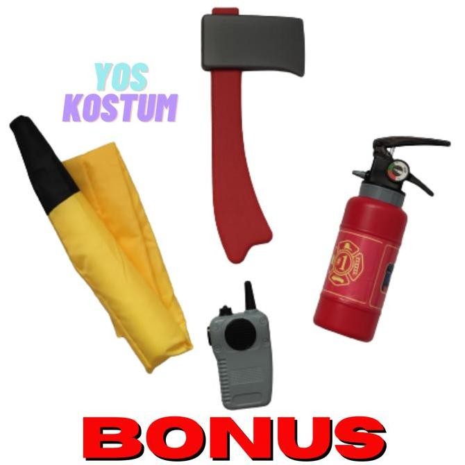 NEW  Kostum Pemadam Kebakaran Anak Import Baju Profesi Damkar TK Fireman