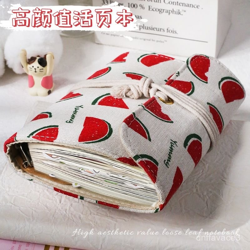 

Xiaohongshu Same Style Cloth Cover Loose-Leaf Journal Notebook a6Loose-leaf detachable notebook