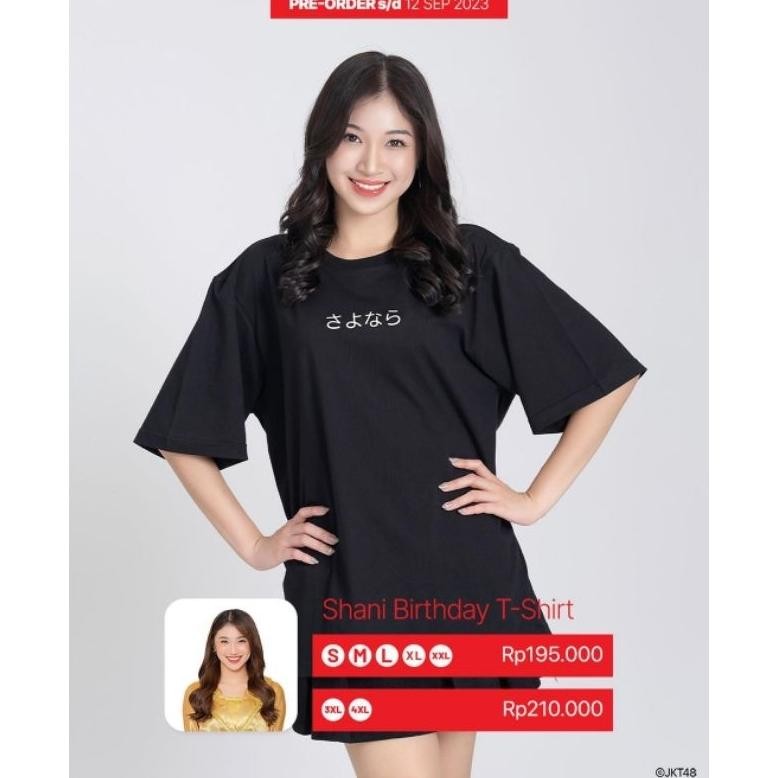 DF230>> Kaos JKT48 Birthday T-Shirt Shani Indira 2023 - Hitam