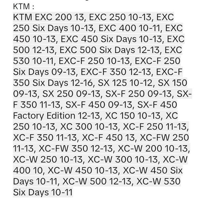 Seal piston master rem depan  Brembo KTM 150 250 300  350 450 SX EXC-F XC-W SXF All Balls 18-1026 mu