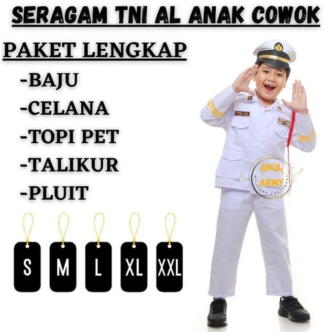 NEW  PROMO SERAGAM TNI AL ANAK TK PAUD SEKOLAH SERAGAM PDH TNI AL ANGKATAN LAUT ANAK PELAUT TNI LAUT