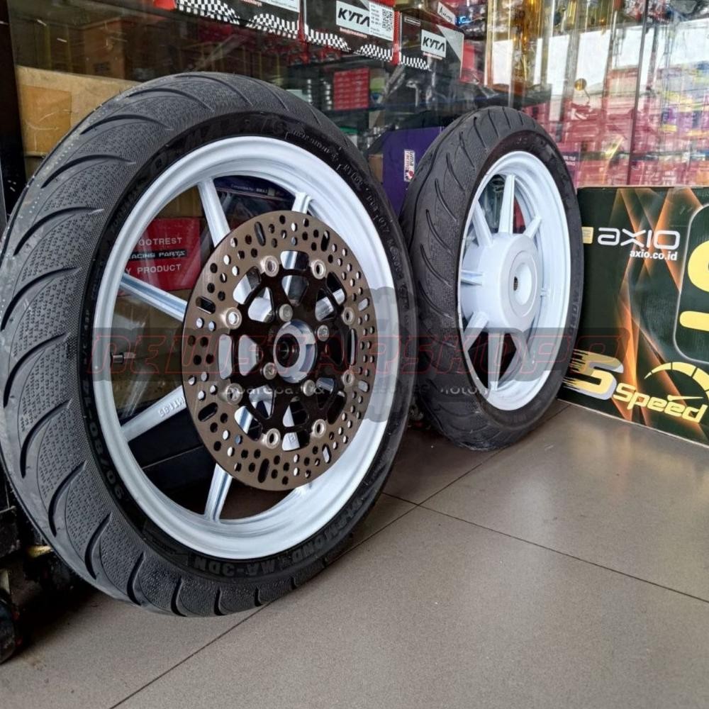 Terlaris Paketan Velg Velk Velek Racing Palang 8 Axio + Ban Maxxis Diamond Depan Belakang Tubeless +