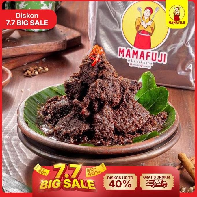 

Mama Fuji - Rendang Padang Asli 700Gr (Ukuran Besar 10 Potong) #Gratisongkir
