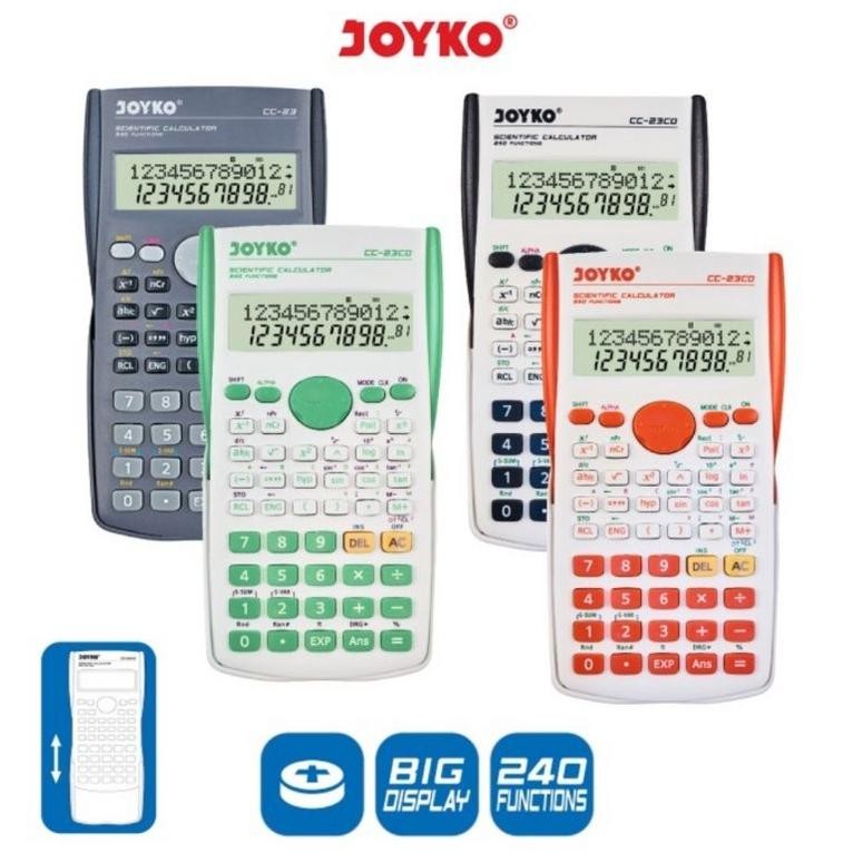 

Readyy!! JOYKO CC 23CO Kalkulator Sekolah Ilmiah 240 Fungsi / Scientific Calculator CC23