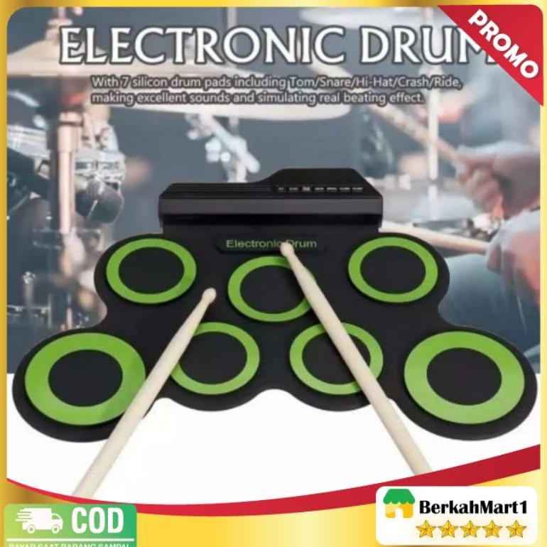 Terlaris Portabel Electronic Drum Digital Usb 7 Pad Set Electric Drum Set Pad Roll