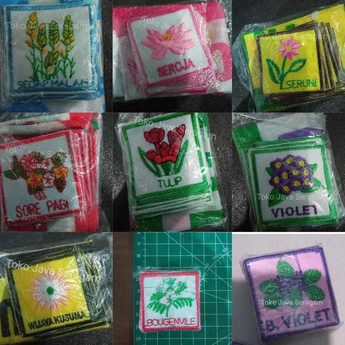 New Bet 1 Set Tanda Regu Bendera Bunga Tanaman Pramuka Putri Tulip Violet