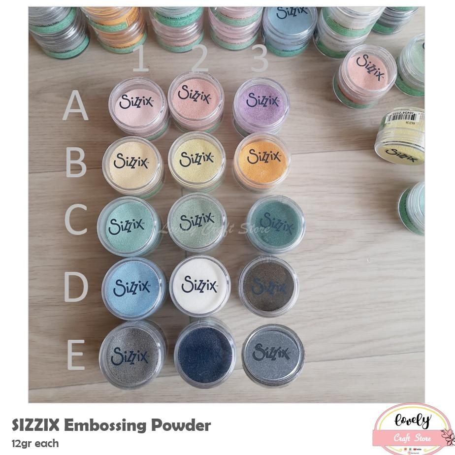 

Readyy!! SIZZIX Heat Embossing Powder 12gr Bubuk Embos untuk Journal, Bujo, Scrapbook, etc