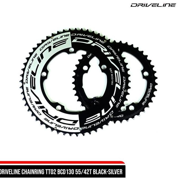 ready DRIVELINE CHAINRING TT02 BCD130 55/42T BLACK-SILVER