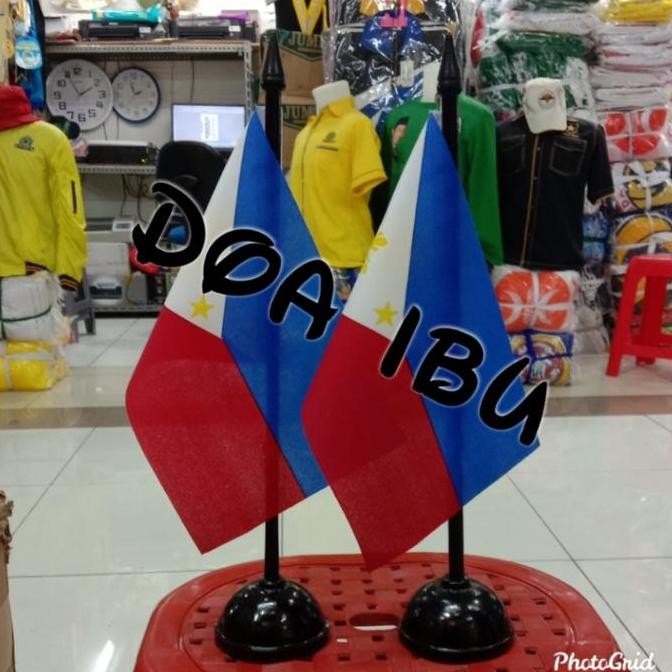 

New tiang kayu meja+bendera FILIPHINA