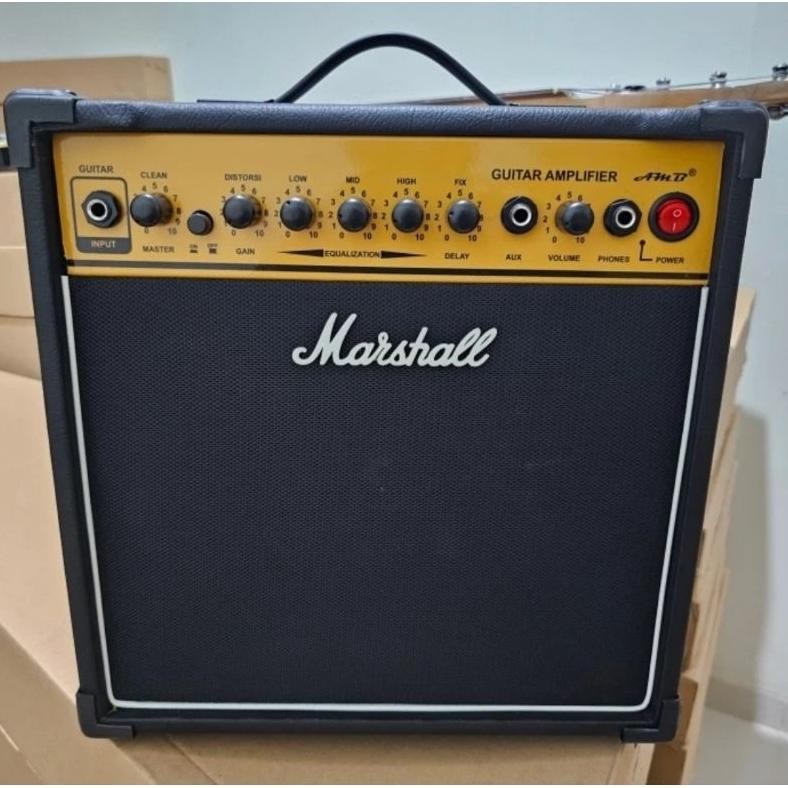Terlaris Ampli Gitar Elektrik Dan Akustik Elektrik Marshall Efek Distorsi Dan Delay Mantap