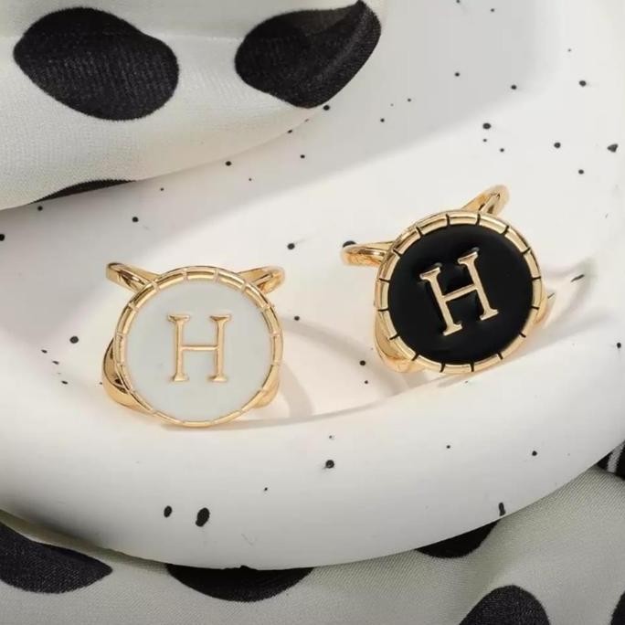 Baru  bros ring cincin hijab model huruf H elegan