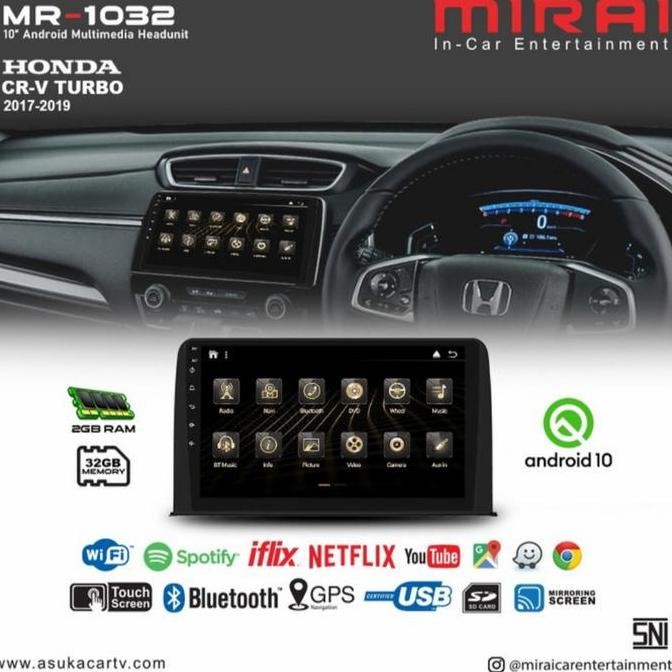 Headunit Android 10 Inch CRV Turbo 2017-2019 Mirai 1032 By Asuka