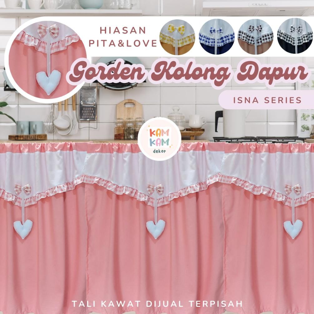 (DISKON TERBARU) Gorden Kolong Dapur Aesthetic Gorden Dapur Kolong Estetik Tirai Kolong Dapur Bunga 