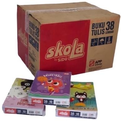 

New (PACK ) Buku Tulis Skola by SIDU 38 Lembar 1 Pak Isi 10pcs ,.