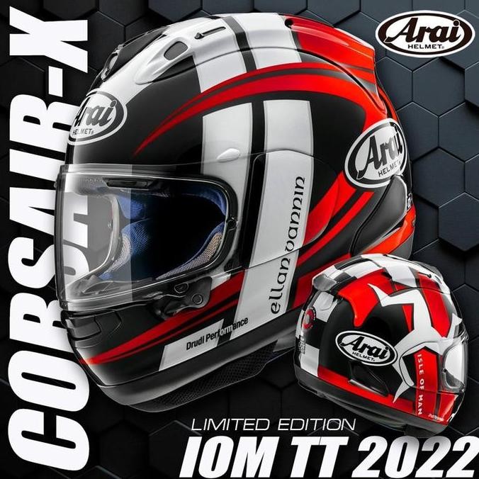 TERBARU - ARAI RX7X TTIOM 2022 RED LIMITED EDITION IOM TT HELM FULL FACE