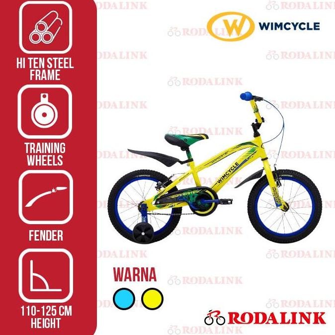 TERLARIS - Wimcycle Sepeda Anak 16" Dragster 16 | Sepeda Anak BMX Dengan Roda Bantu