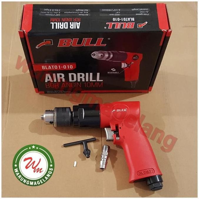 MESIN BOR TANGAN ANGIN 10 MM BISA PUTAR KANAN KIRI AIR DRILL BULL BL