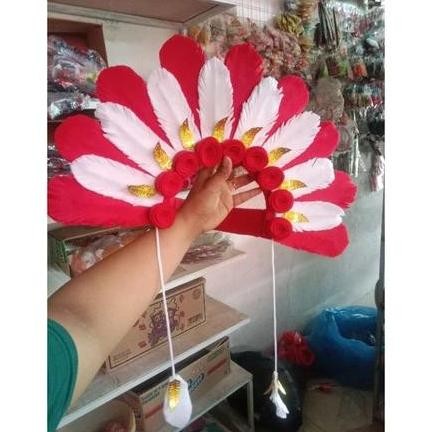 mahkota kain fanel merah putih hiasan aksesoris rambut karnaval 17 aguatus TC