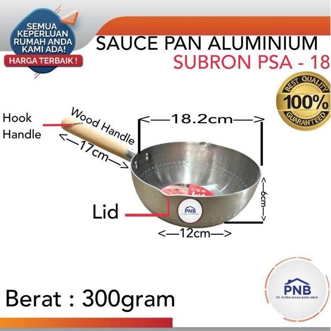 Subron Panci Susu Panci Rebus Alumunium Tebal Aloy 18Cm Pegangan Kayu Terbaru