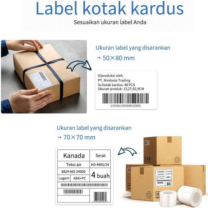 

Baru Label Putih Tahan Air & Gores Untuk Niimbot B1/B21/B3S/B31 - Thermal Transfer