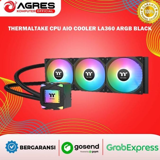 THERMALTAKE CPU AIO COOLER LA360 ARGB (360MM RADIATOR + 3X ARGB FANS) BLACK