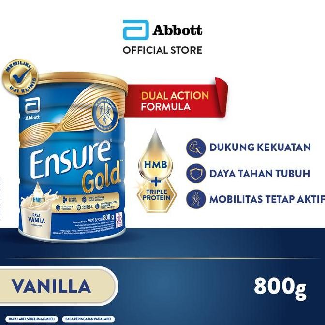 

terbaru ensure gold hmb vanila 800gr nutrisi rendah laktosa