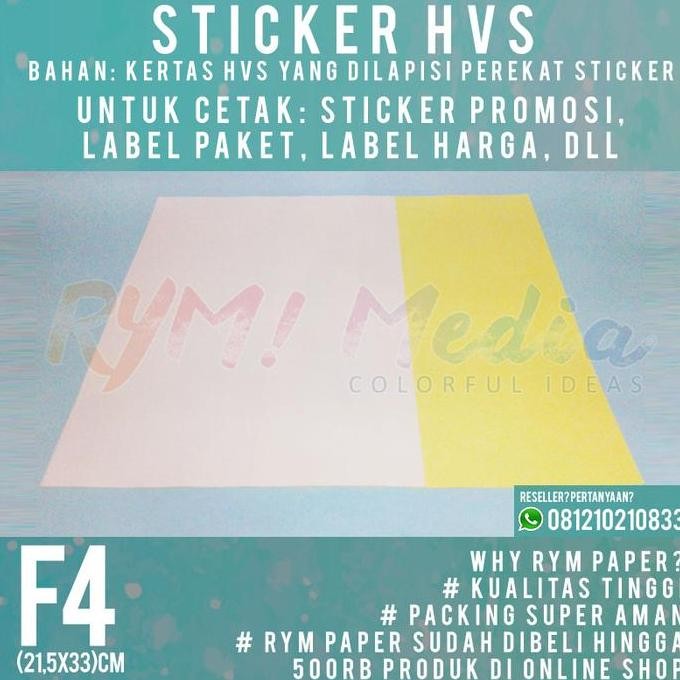 

Baru Stiker Hvs F4 Inkjet Doff Matte - Kertas Sticker Folio Isi 500 Lembar