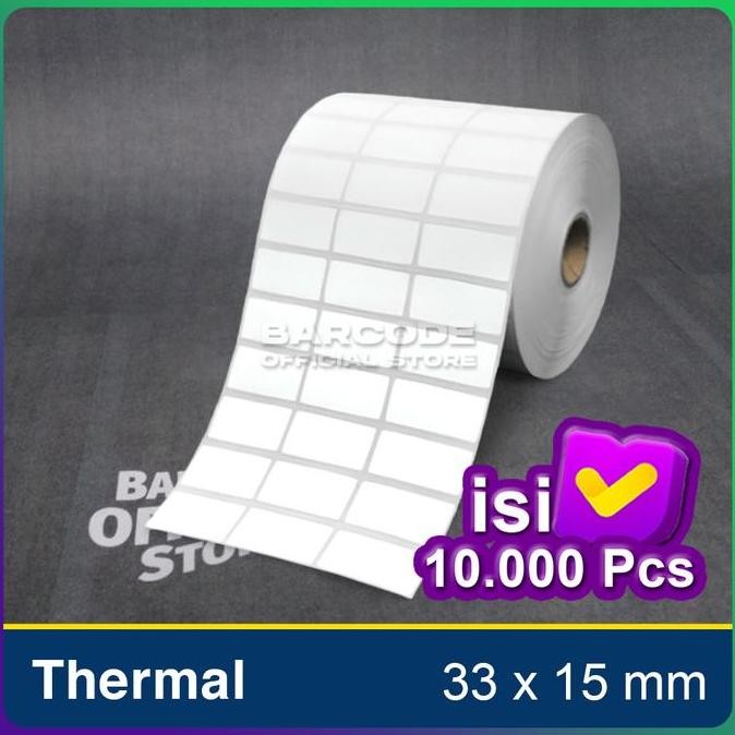 

Baru Label Stiker Thermal 33X15Mm 3 Line Core 1 Inch - Sticker Bare Semicoated