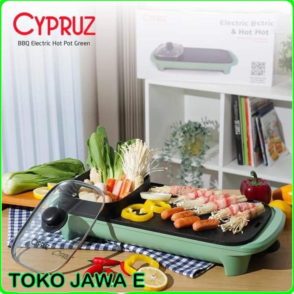 Murah Hot Pot + Barbeque Set Cypruz Bbq Electric Hot Pot Shabu Suki Grill Hotpot Elektrik 2 In 1