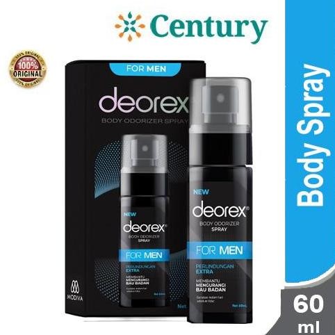 Asli DEOREX Body Odorizer Spray Men 60ml - Penghilang Bau Badan Pria Tahan Lama