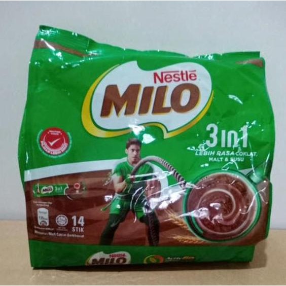 

terbaru milo 3 in 1 activ go malaysia 18+3 sachet - minuman energi coklat instan