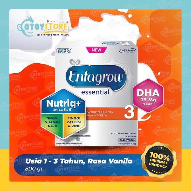

terbaru enfagrow essential 3 vanila 800g susu formula anak 1-3 tahun