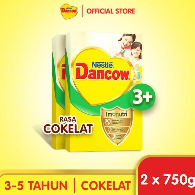 

terbaru dancow 3+ cokelat 750gr x 2pcs susu formula anak usia 3-5 tahun