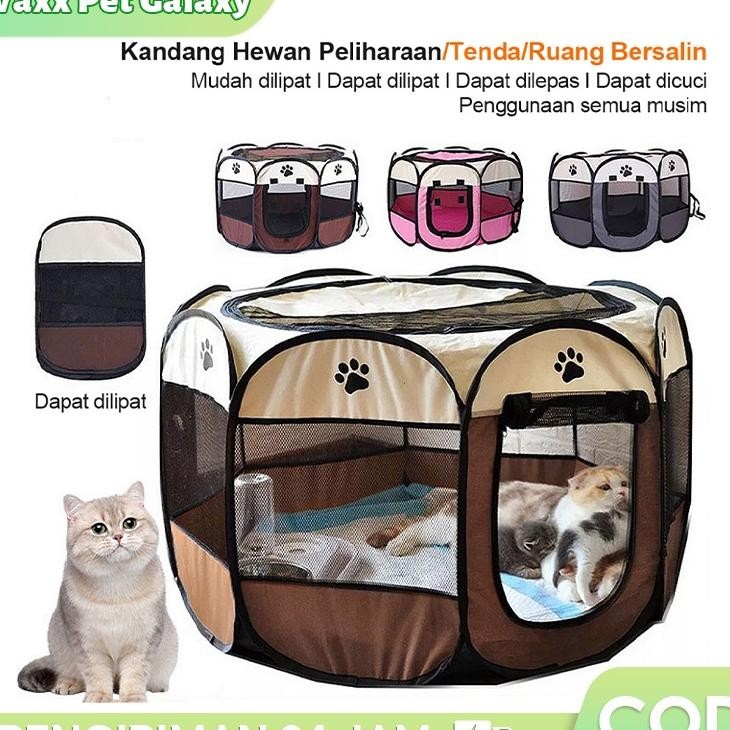 Kandang Lipat Portable Kandang Kucing Besar Rumah Kucing Untuk Mel