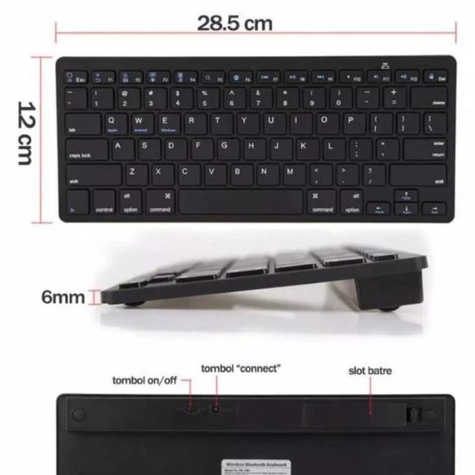 BLUETOOTH SLIM KEYBOARD FOR IPAD TABLET & PC