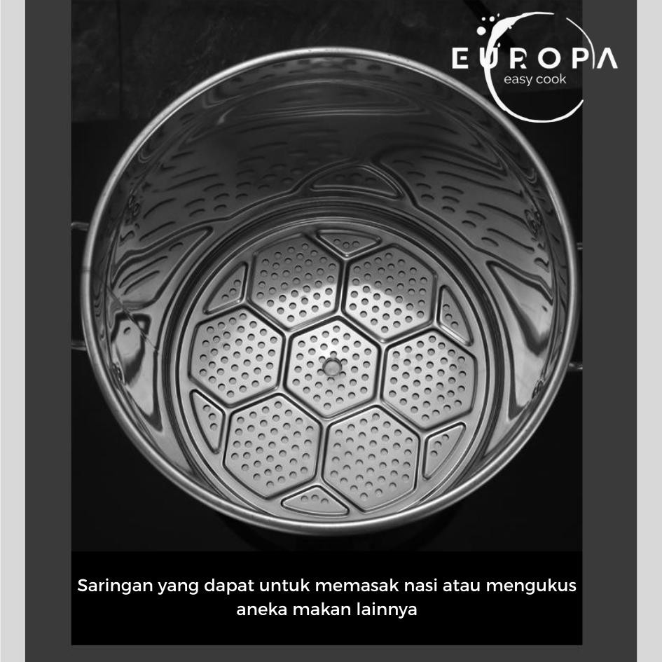 Panci Dandang Stainless Steel Tebal Panci Bakso Jumbo Stockpot Panci Kukus Panci Besar Europa
