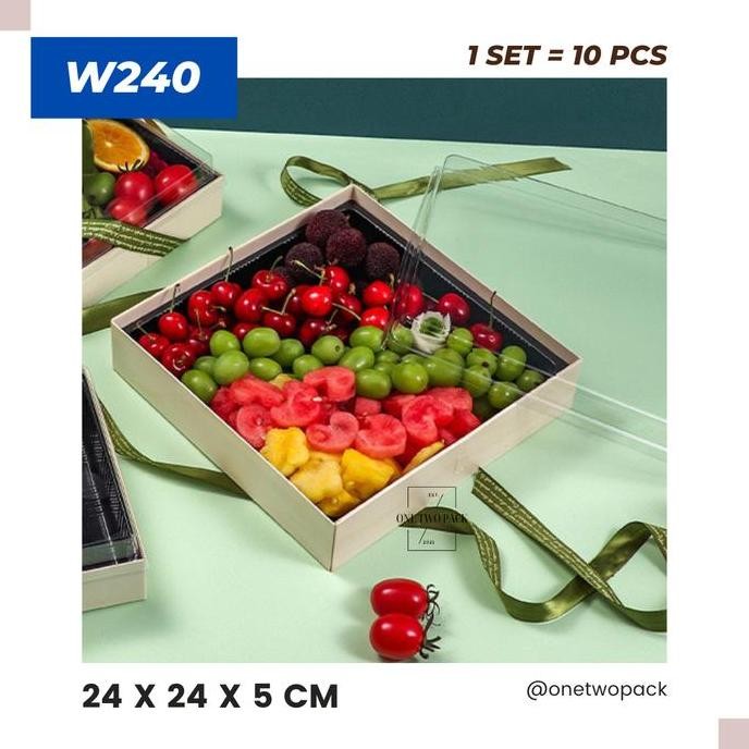 

TERMURAH - [W240] Kotak Kue 24x24 cm Wooden Hampers Takeaway Bento Box