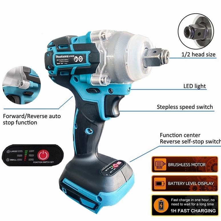 MAKITA Impact Wrench 1090V/588V 1600N.M Brushless Impact Wrench Electric Impact Wrench Spanner Sets
