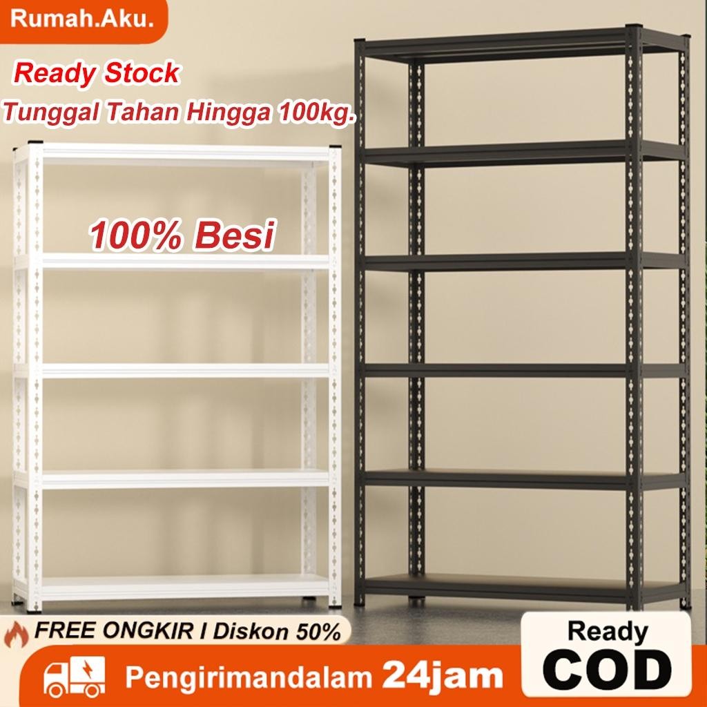 Rak Besi Siku 6 Tingkat Rak Susun Besi Rak Aquarium Rak Penyimpanan Rak Gudang Rak Supermarket 200*4