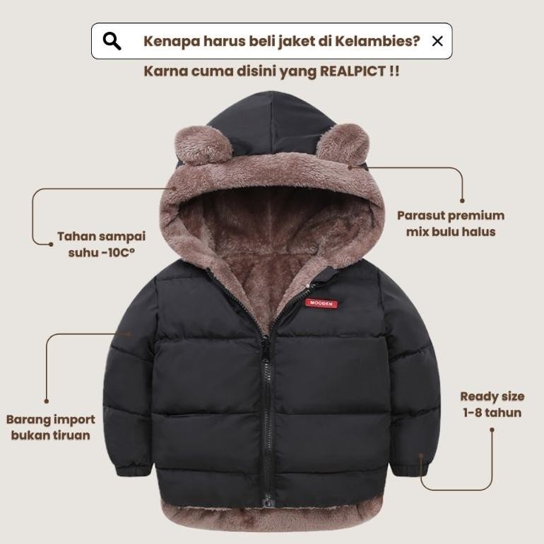 ''Terlaris" Jaket Winter Anak Realpict / Jaket Import Anak Laki Laki Perempuan 1-8 Tahun / Jaket Bul