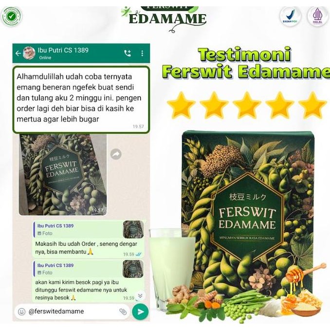 

Terlaris Ferswit Edamame Jepang Susu Bubuk Atasi Gejala Pegel Linu Dan Nyeri Sendi Bpom Ready Stok