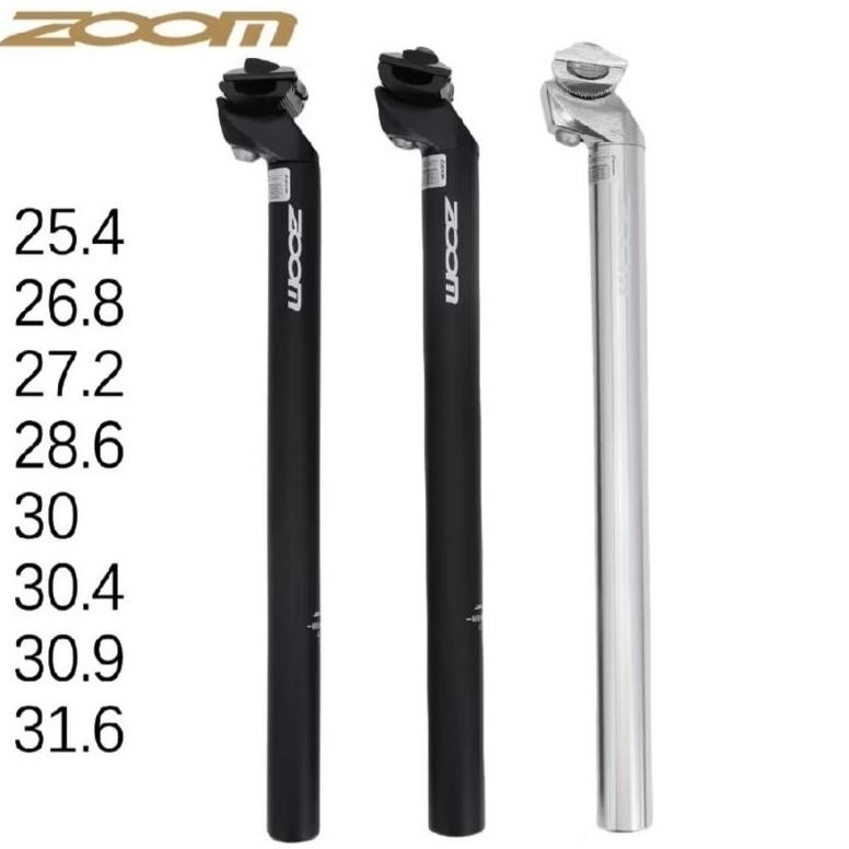 Seatpost zoom hitam / silver(khusus 25.4)  tiang sadel taiwan 2 baut alloy 27.2  28.6 30.4 30.9 31.6