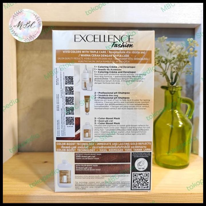 Terlaris Loreal Excellence Fashion Ultra Lights 03 Ash Brown Cat Rambut Loreal Good Quality