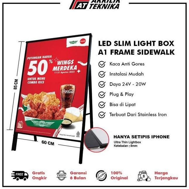 

READY FRAME SIDEWALK SIGN PAVEMENT - DISPLAY PAPAN LED TIPE A UKURAN A1