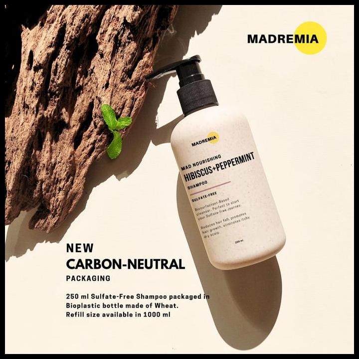 Terlaris Madremia Mad Nourishing Hibiscus+Peppermint Shampoo (Sulfate-Free) Good Quality