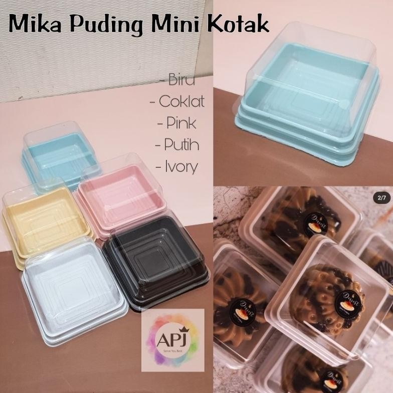 Mika Puding Mini Kotak ISI 50 SET / Mika Mochi Kotak / Mika Mooncake Kotak / Mika Kue Kotak / Mika B