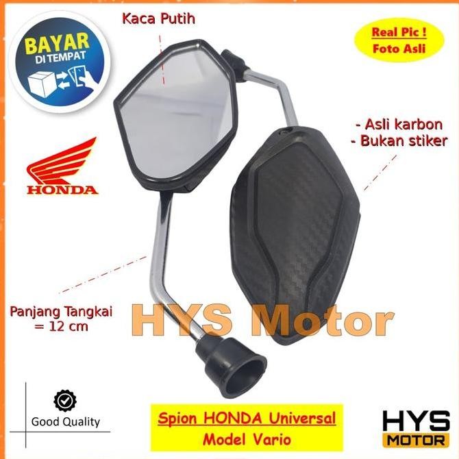 TERBARU SPION KARBON HONDA MODEL VARIO 150 TANGKAI PENDEK 12 CM - VARIASI AKSESORIS KACA SPION SEPIO