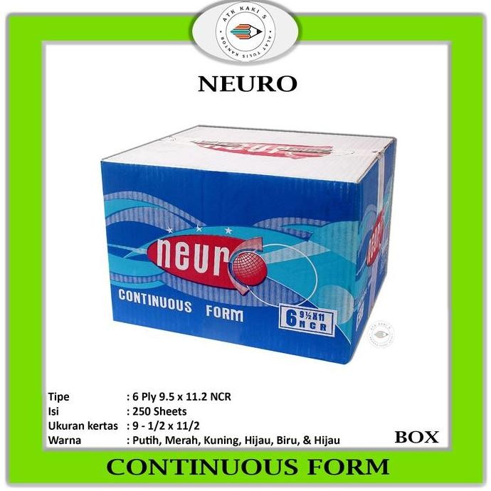 

NEW Continous Form 91/2 x 11 6 Ply/2 ( K6/2 Neuro ) NCR / Kertas Komputer